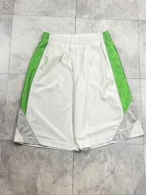 Nike Basketball Shorts Men's L White Green Gray Colorblock Vintage Y2K